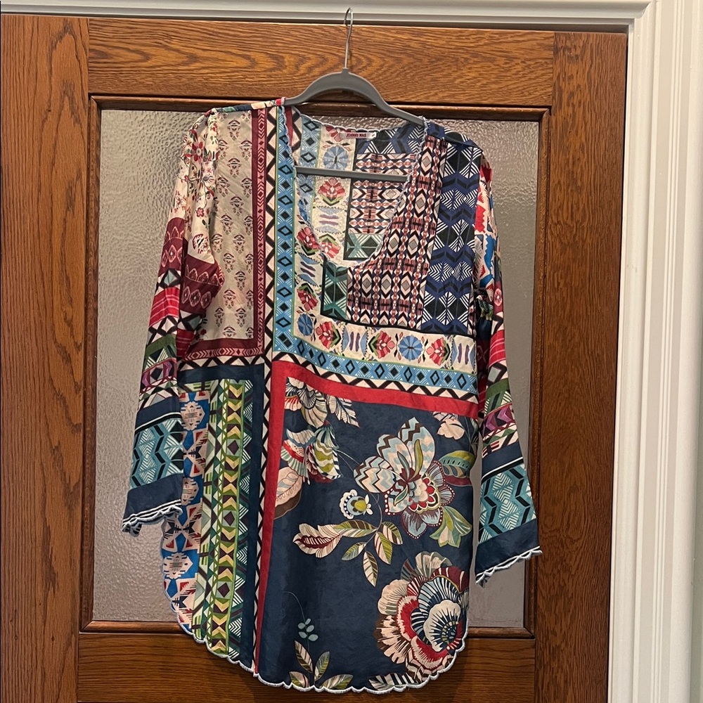 Johnny Was Multicolor Patterned Blouse